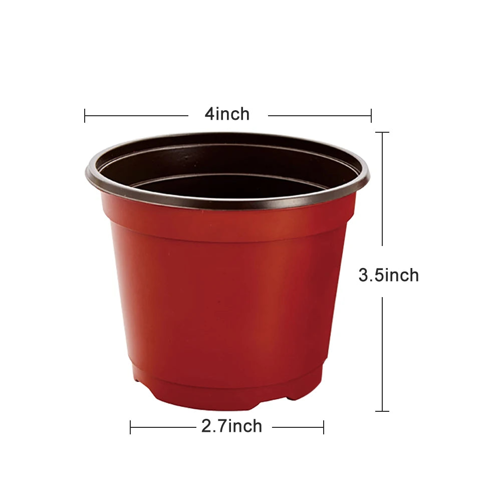 4"x3.5" Red Plastic Plant Pots – 50 Pack