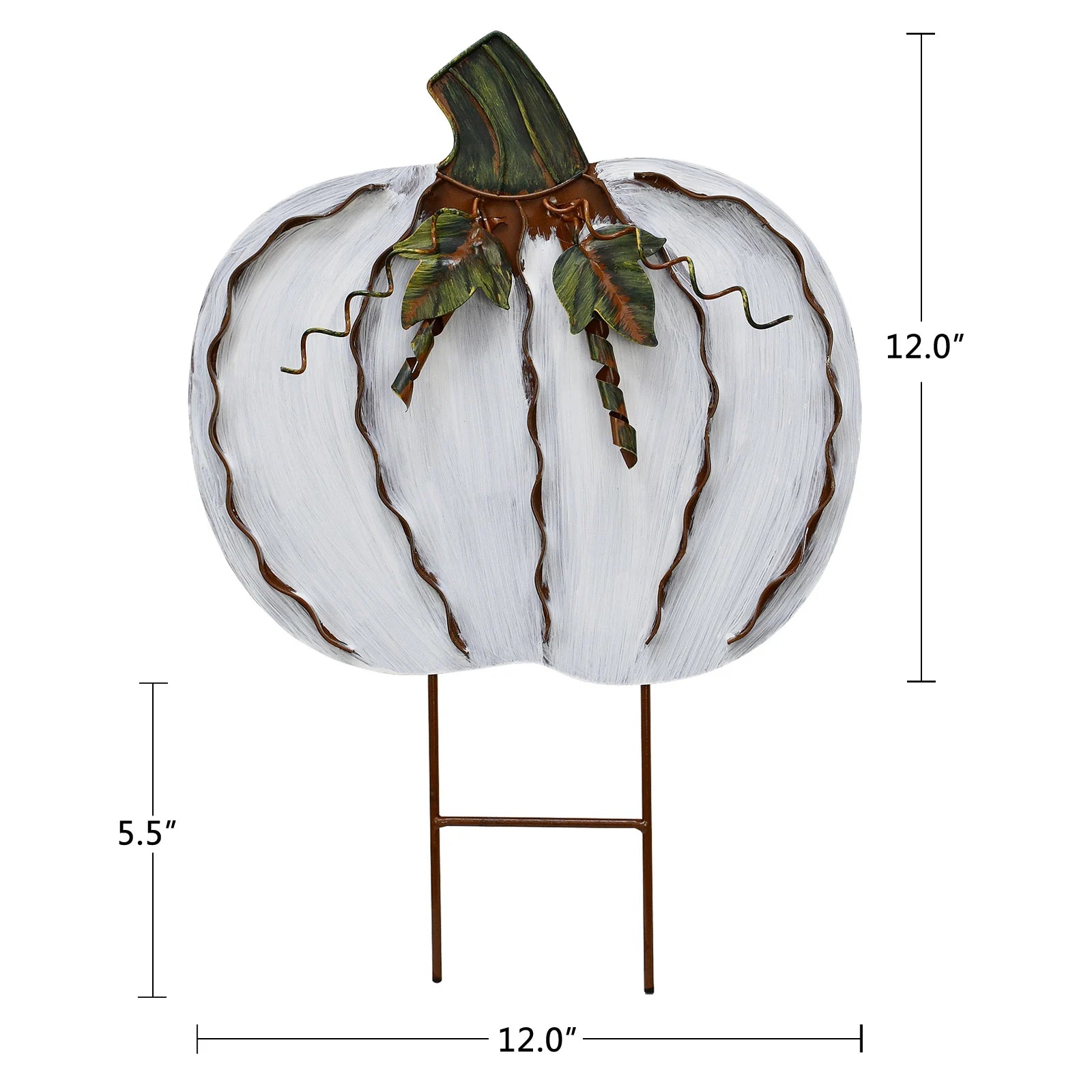 2PCS 17.5" Metal Pumpkin Garden Stakes