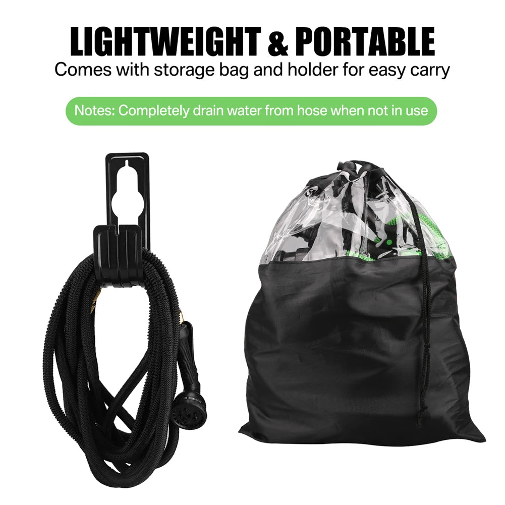 Expandable Garden Water Hose – High-Pressure PVC with Double Metal Connectors