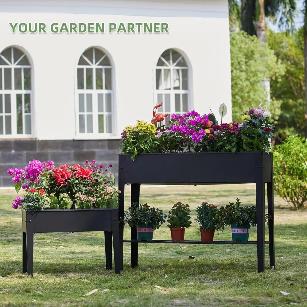 Large Metal Raised Garden Bed Planter Box