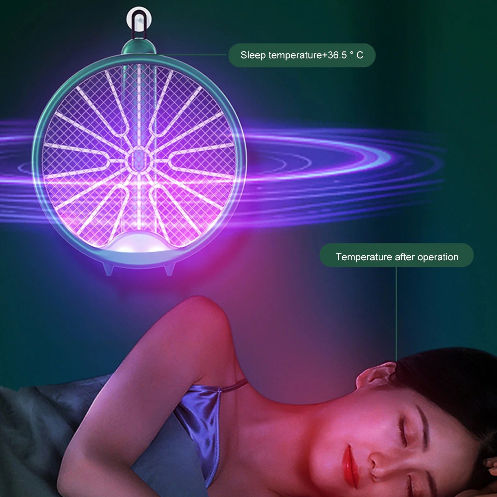 USB Foldable Electric Fly Swatter with UV Light