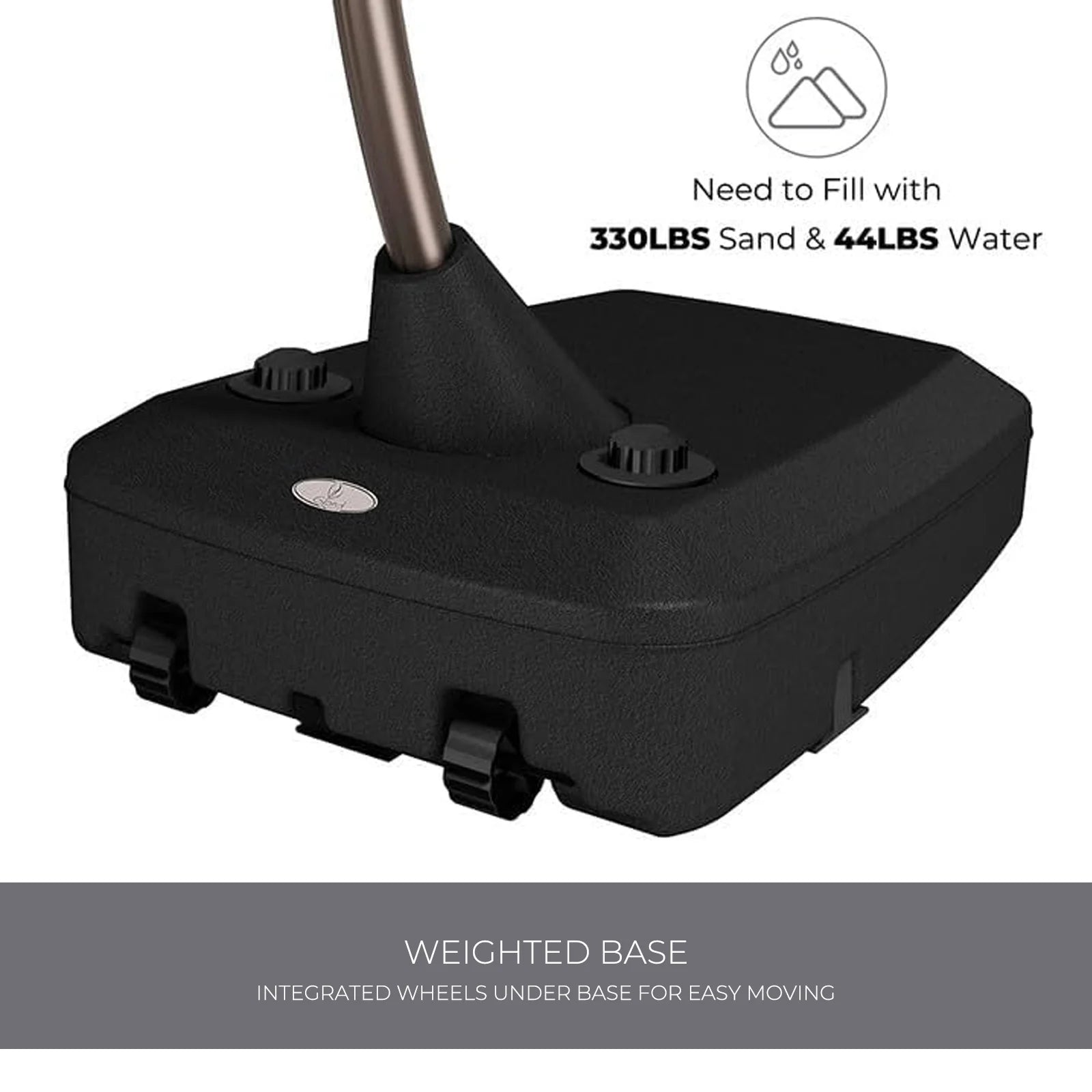 12FT Cantilever Patio Umbrella – Large Offset Round Umbrella with Base