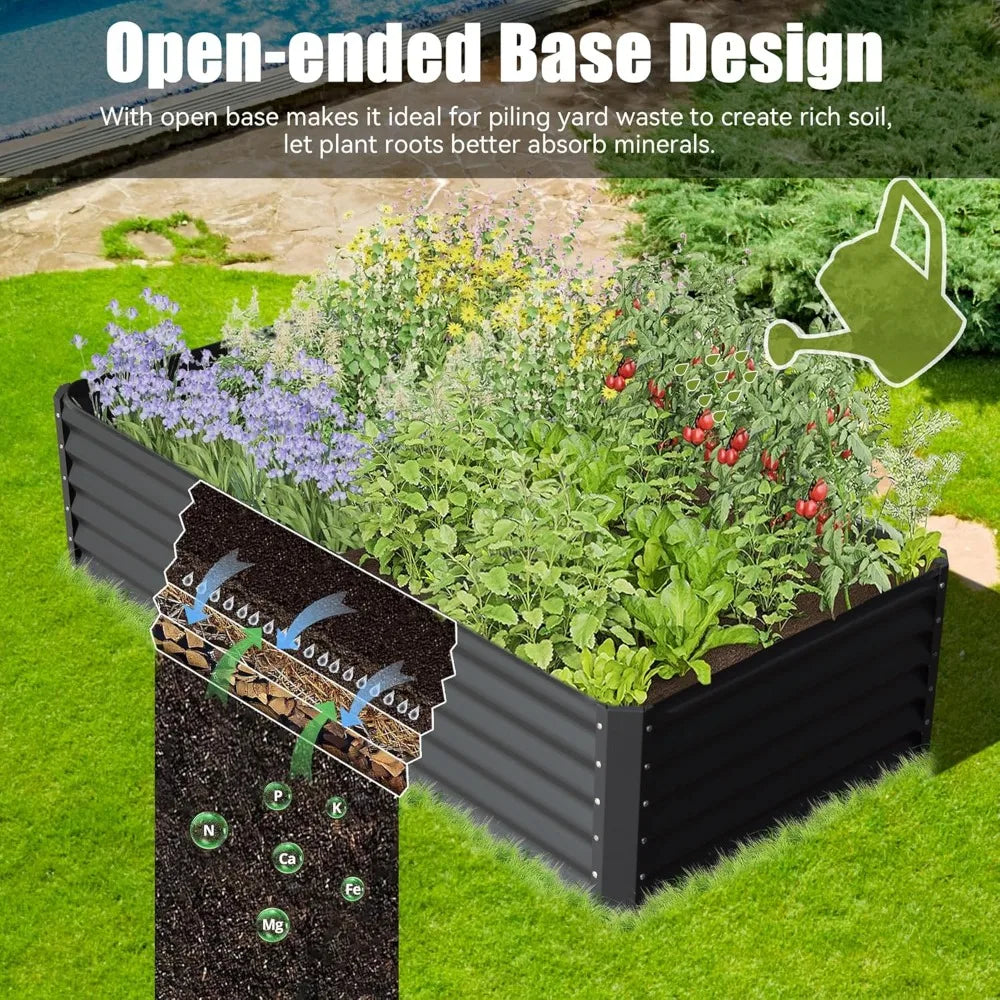 Domi Galvanized Large Raised Garden Bed