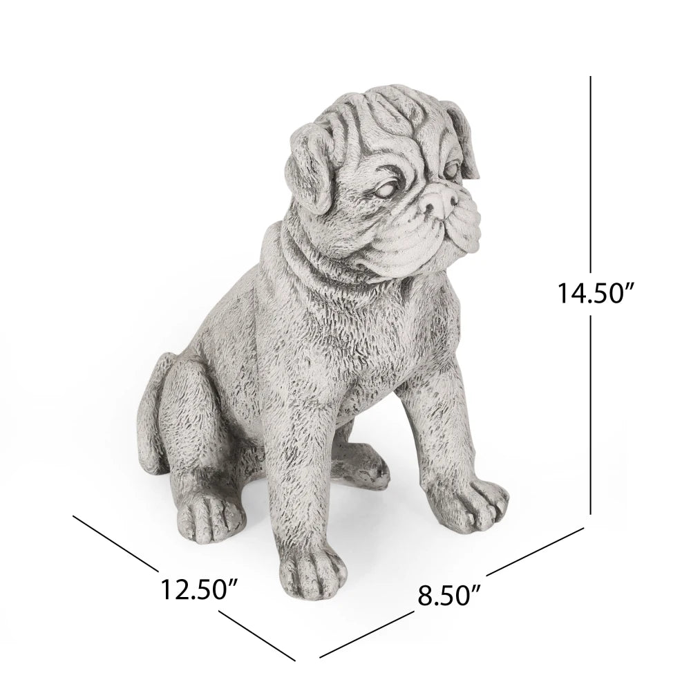 Weather-Resistant Concrete Dog Garden Statue