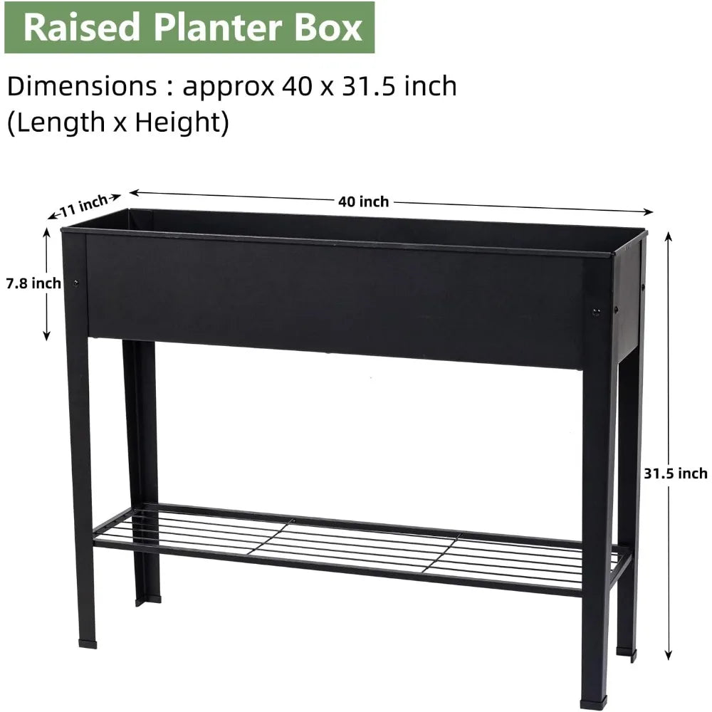 Large Metal Raised Garden Bed Planter Box