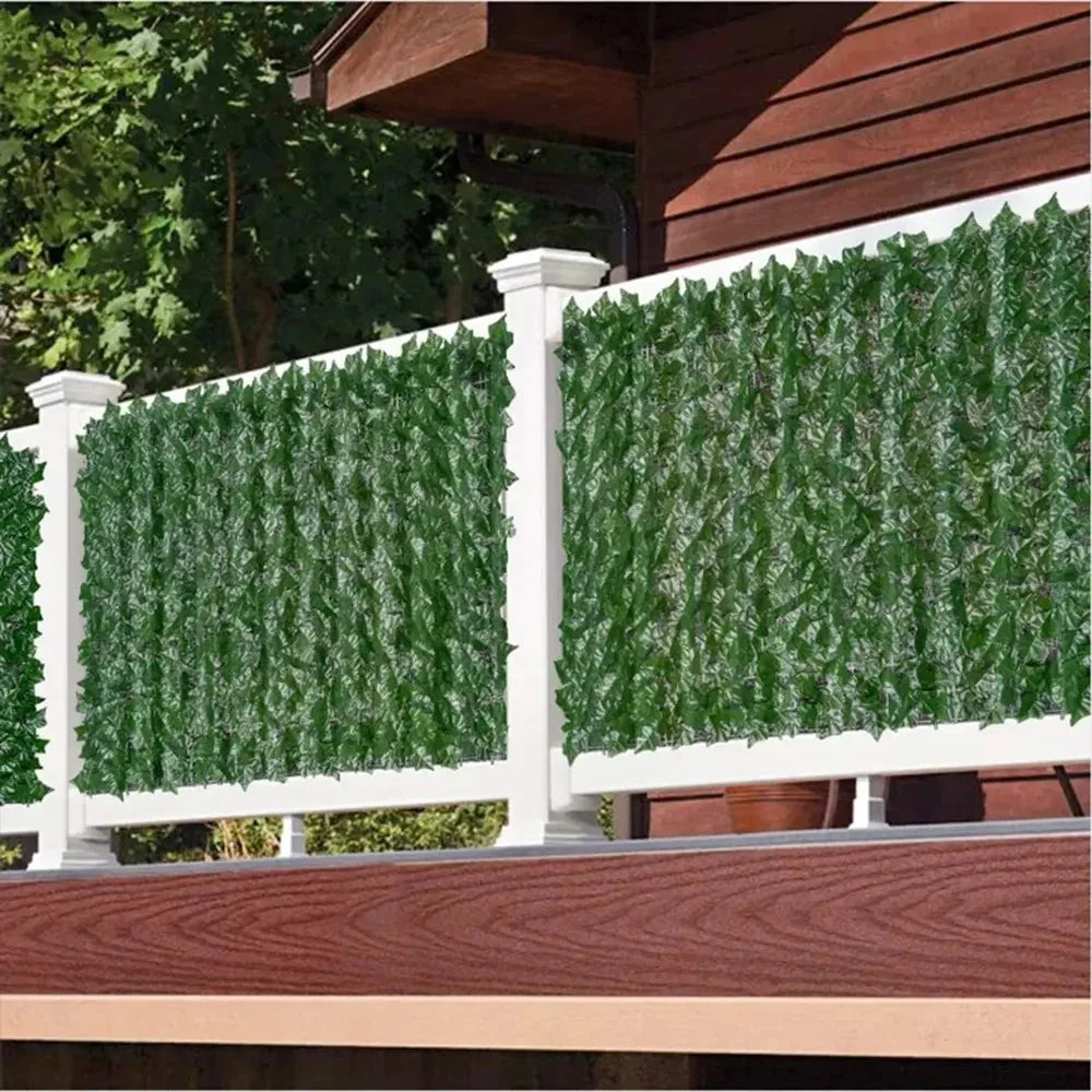 Artificial Leaf Privacy Fence – 1M/3M Green Faux Screen for Outdoor Decor