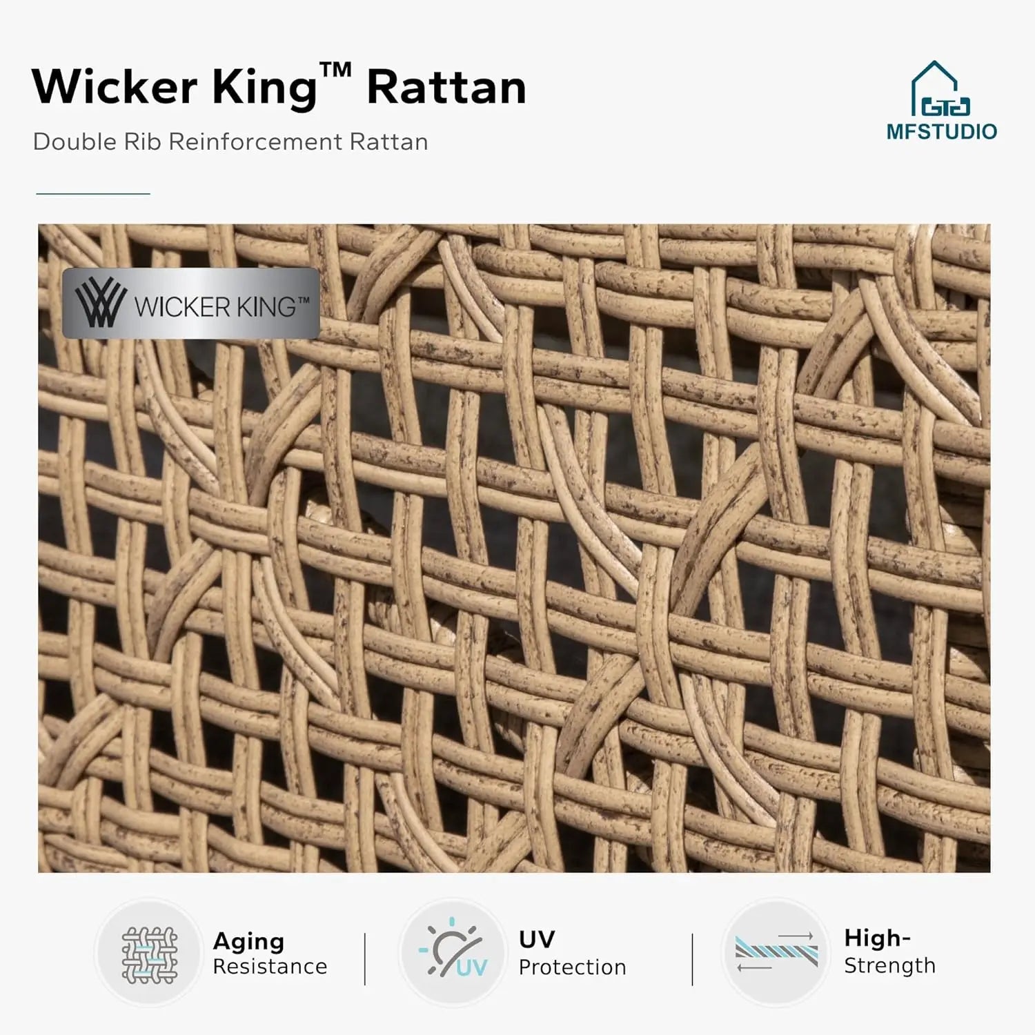 3-Piece Patio Wicker Sectional Sofa Set – L-Shaped Outdoor Couch with Wood Table