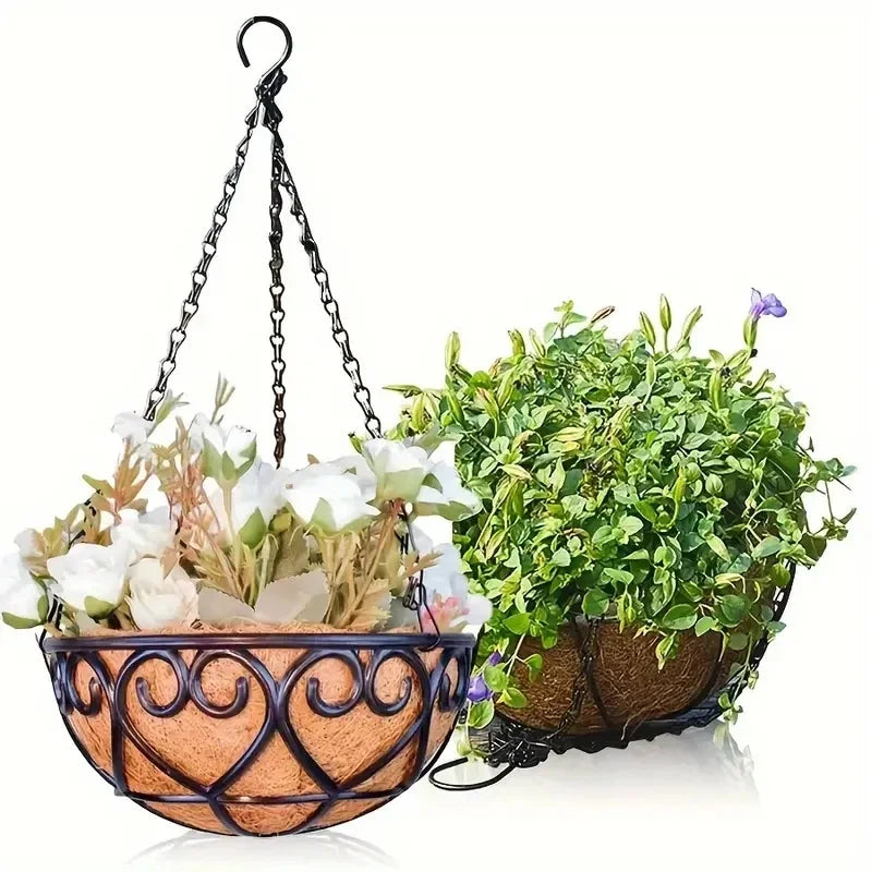 12-Inch Hanging Coconut Fiber Flowerpot – Indoor & Outdoor Planter