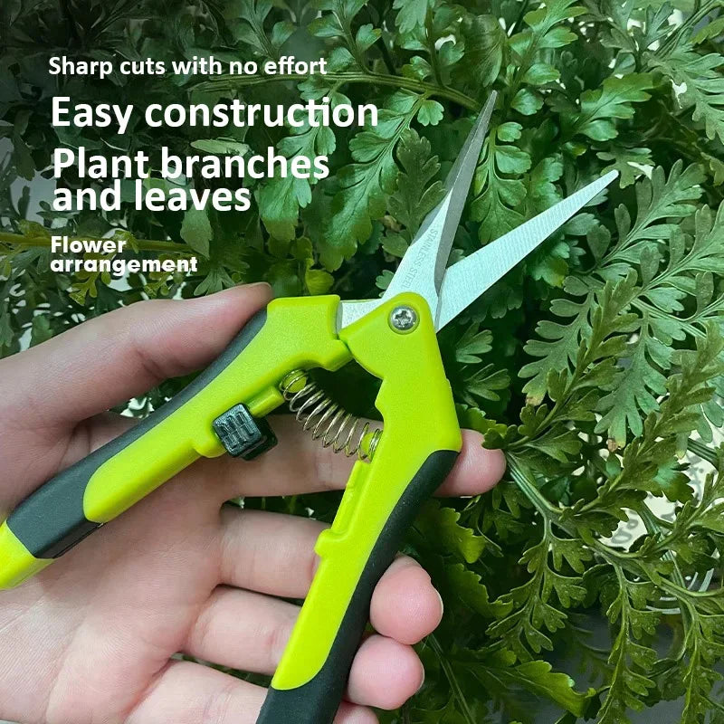 Stainless Steel Garden Pruning Scissors – Straight Head Trimmer