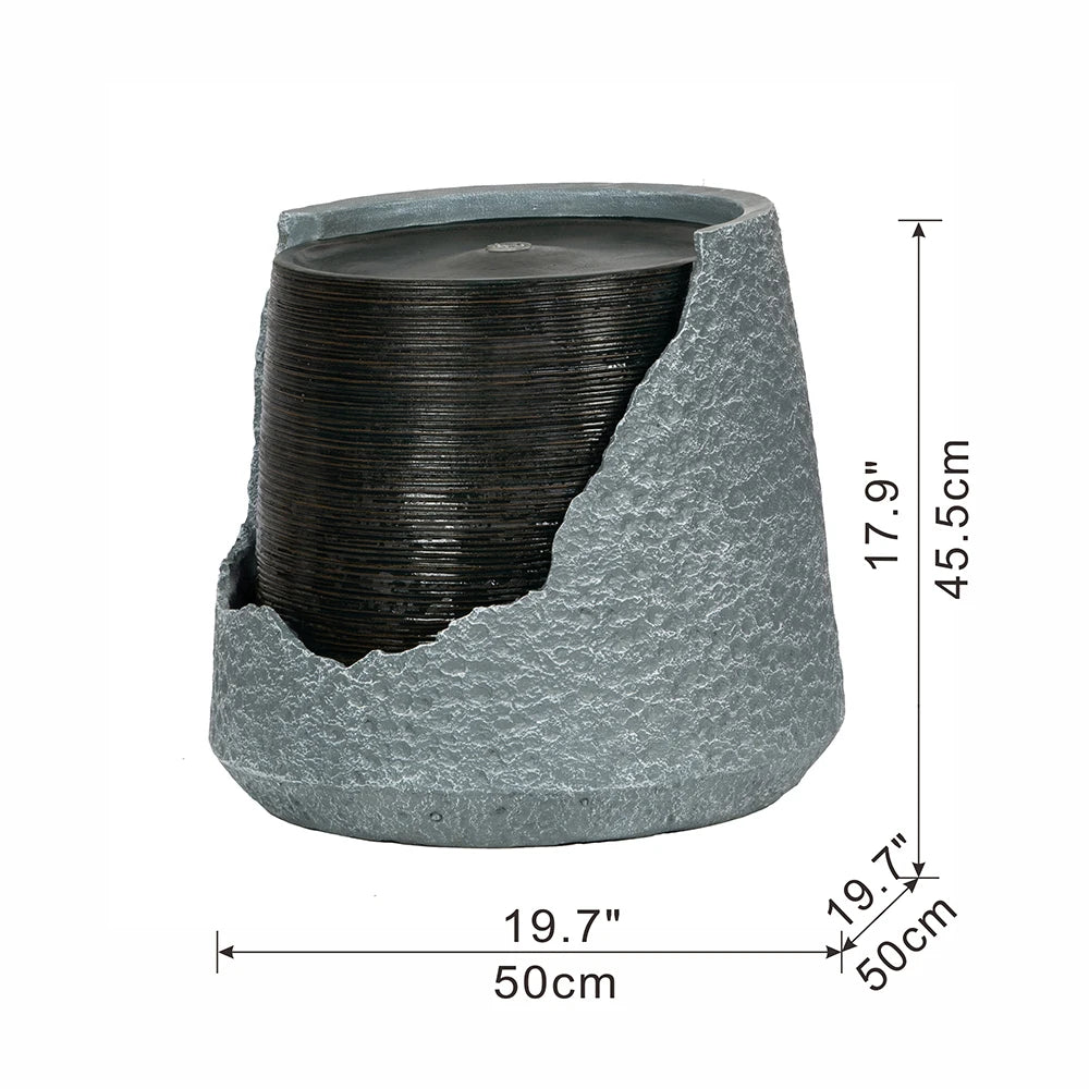 20x20x18" Polyresin Broken Urn Water Fountain