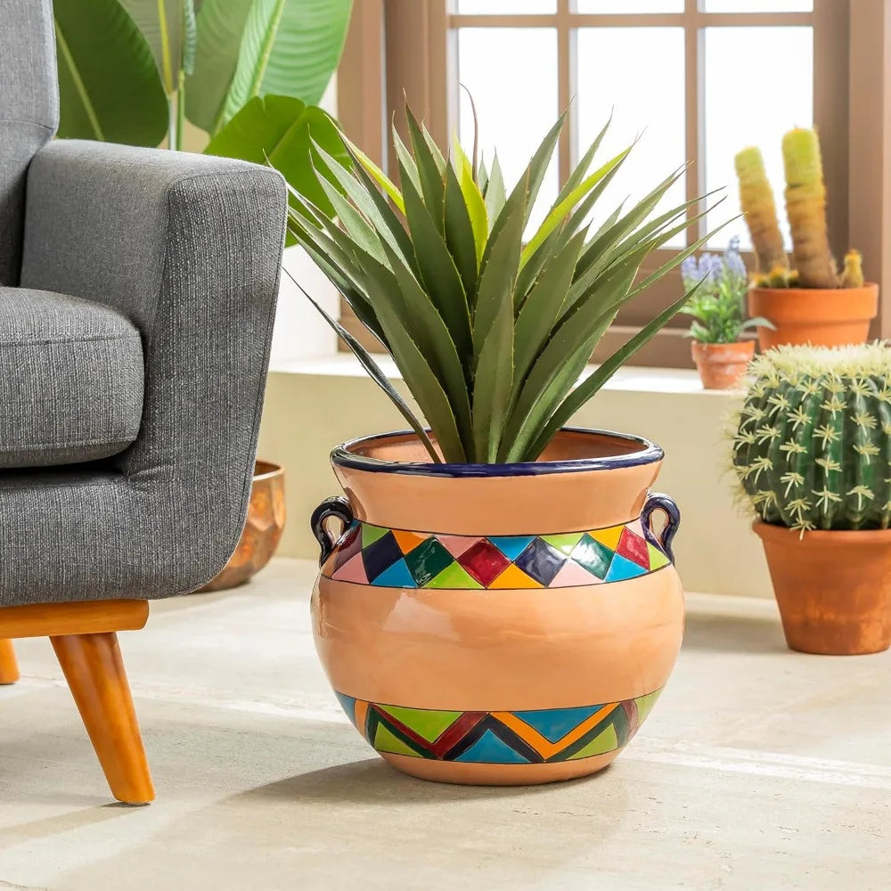 Evergreen Talavera Mexican Ceramic Pot 14"