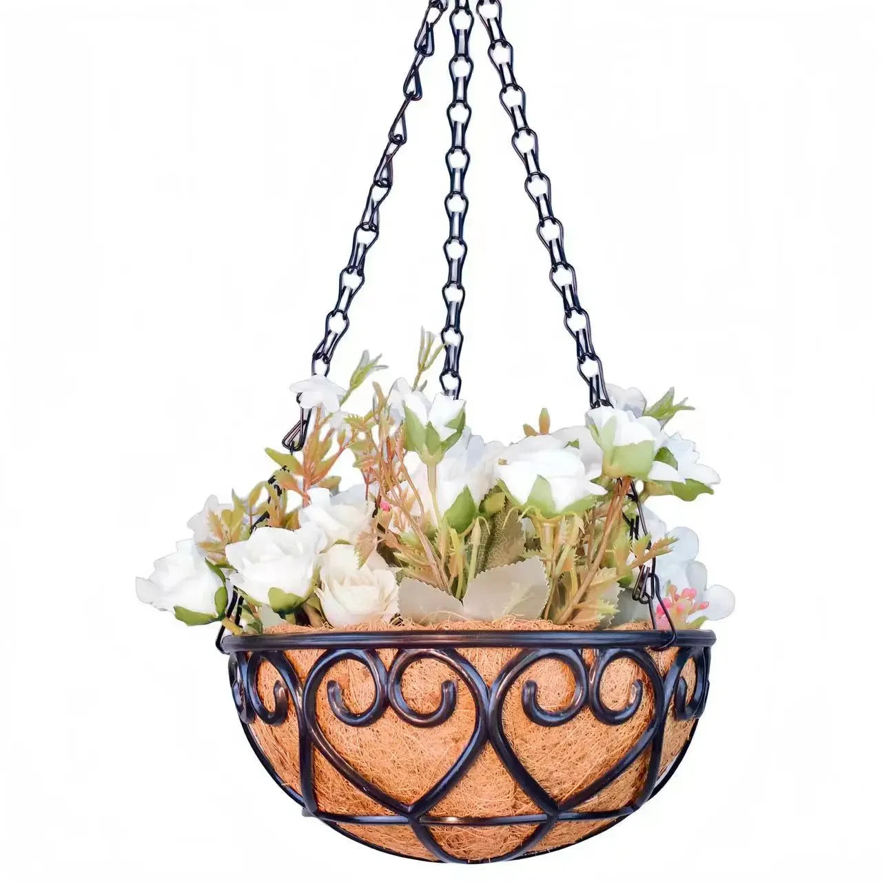 12-Inch Hanging Coconut Fiber Flowerpot – Indoor & Outdoor Planter