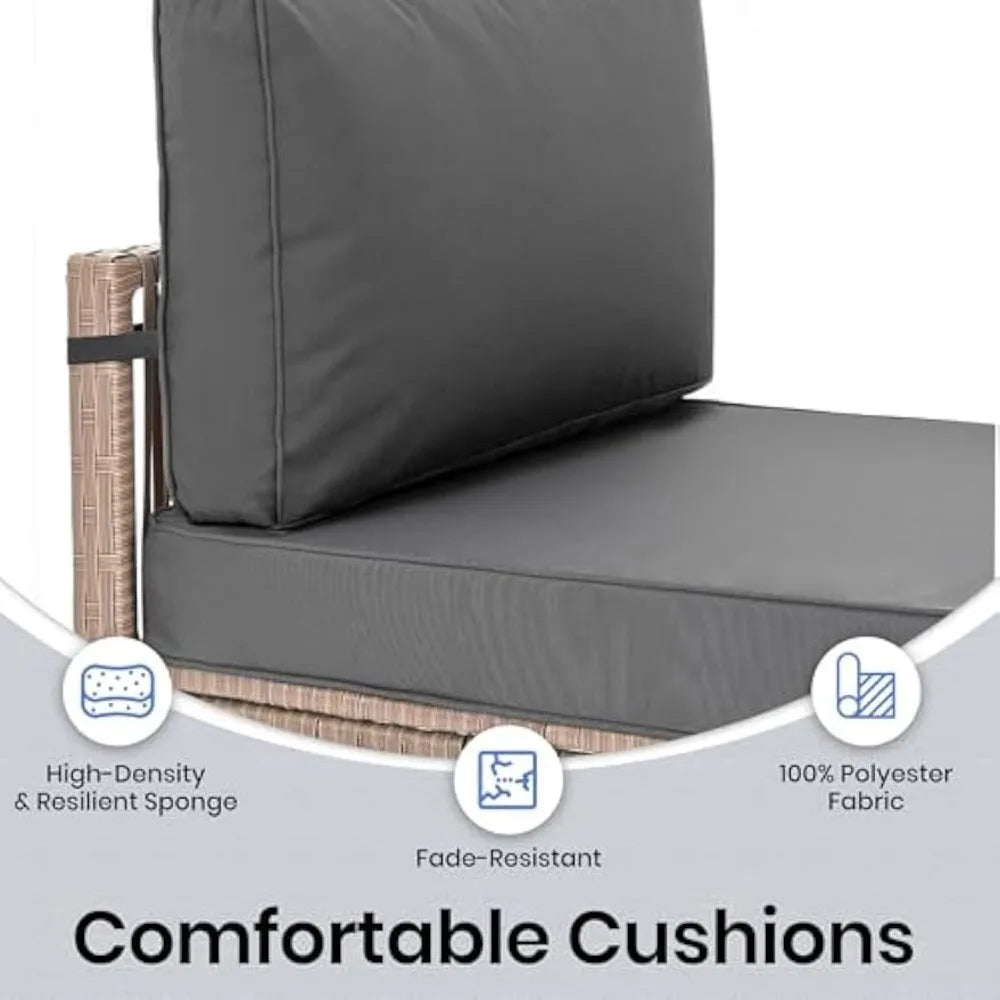 Pamapic 7-Piece Patio Sectional Set – All-Weather Wicker Outdoor Furniture