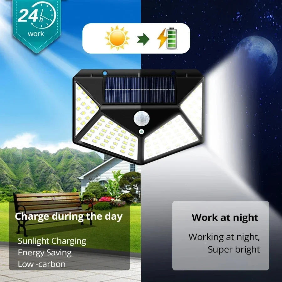 LED Solar Motion Sensor Outdoor Garden Light