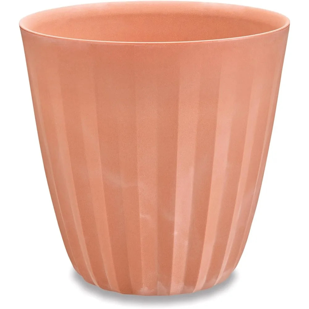 Crescent Garden Pleat Planter 23" Weathered Terracotta