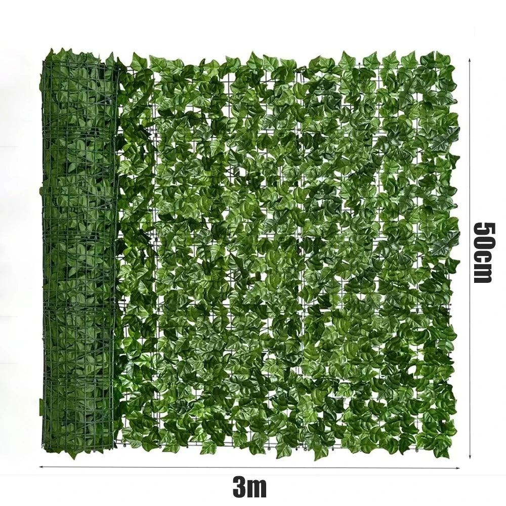 Artificial Leaf Privacy Fence – 1M/3M Green Faux Screen for Outdoor Decor