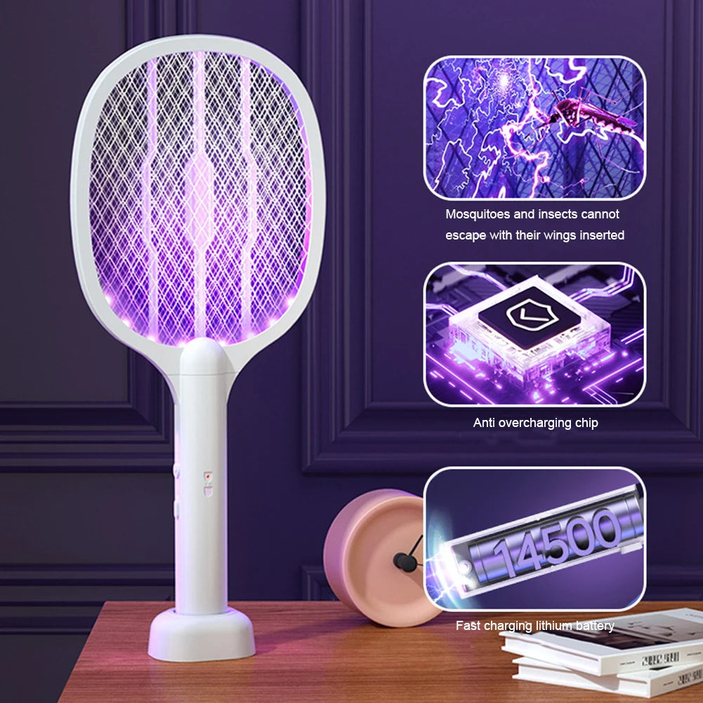 2-in-1 Electric Fly & Mosquito Swatter Lamp