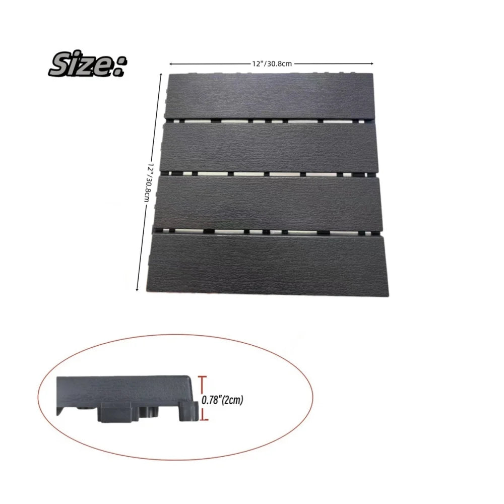 36-Pack Plastic Interlocking Deck Tiles (12"x12")