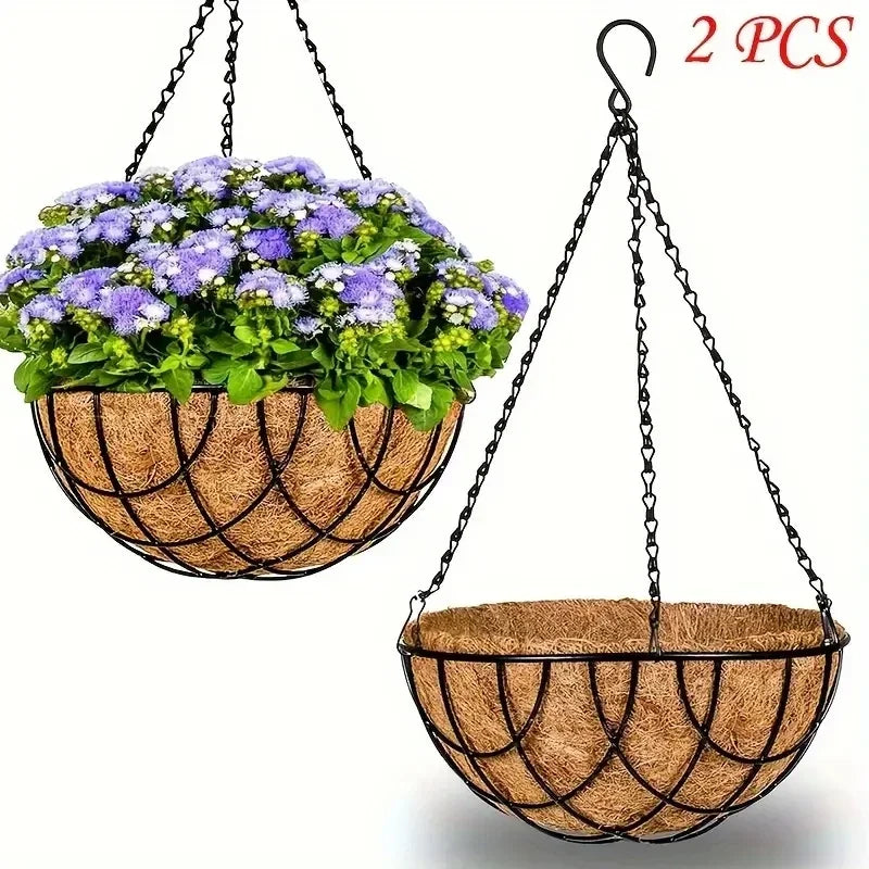 12-Inch Hanging Coconut Fiber Flowerpot – Indoor & Outdoor Planter