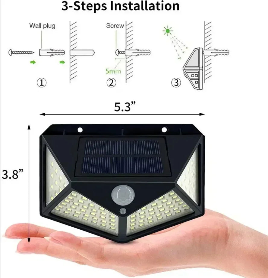 LED Solar Motion Sensor Outdoor Garden Light