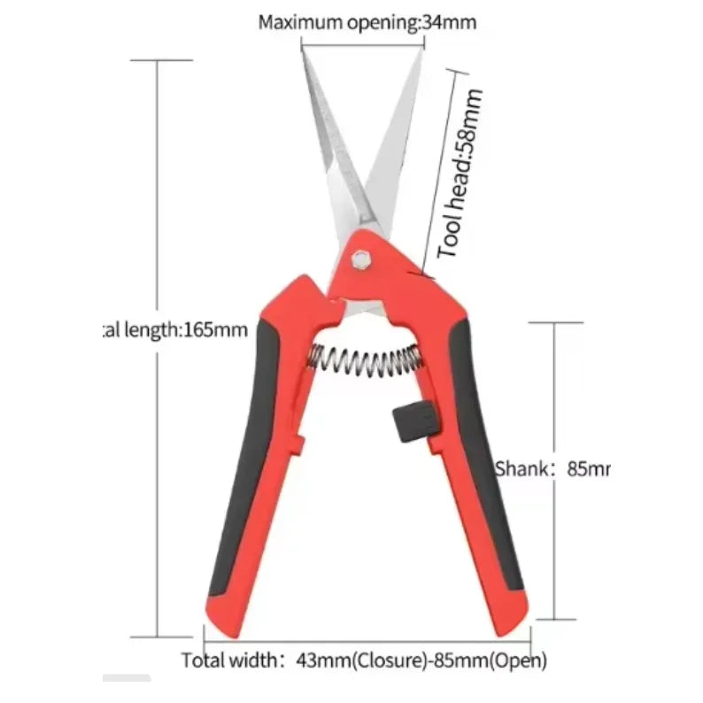 Stainless Steel Garden Pruning Scissors – Straight Head Trimmer