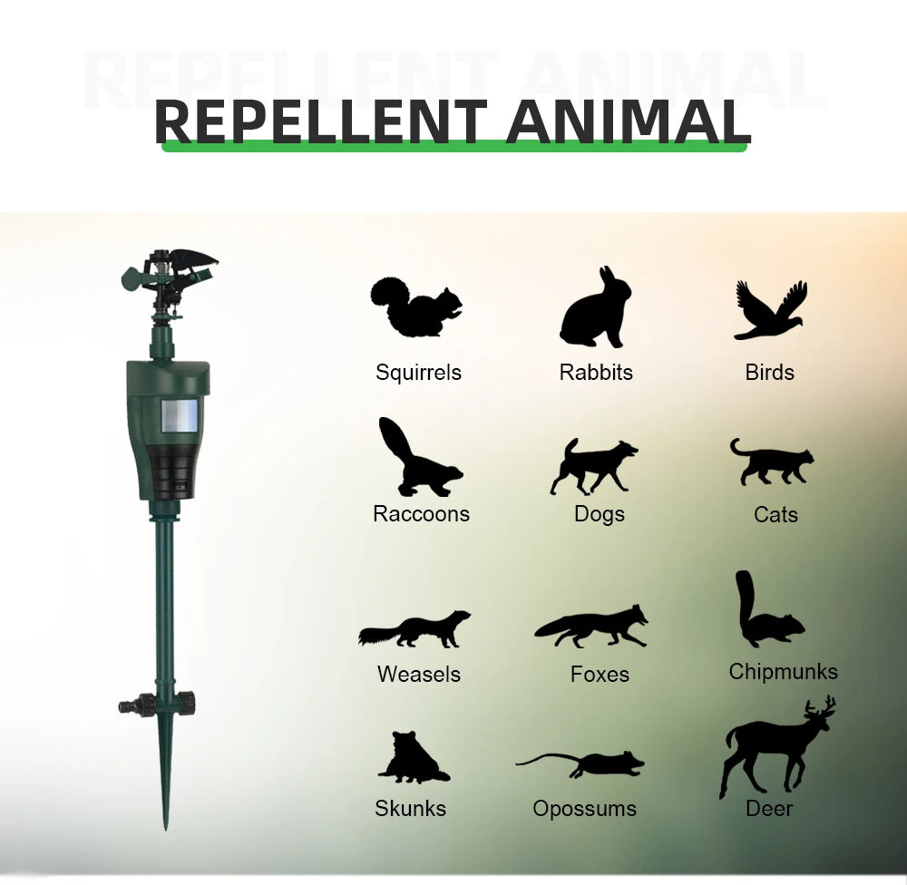 Motion-Activated Sprinkler – Animal Deterrent & Garden Pest Control