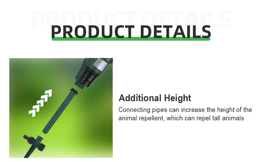 Motion-Activated Sprinkler – Animal Deterrent & Garden Pest Control