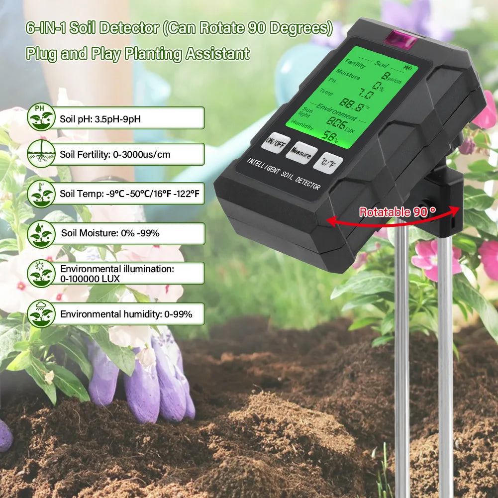Digital 6-in-1 Soil Tester Meter