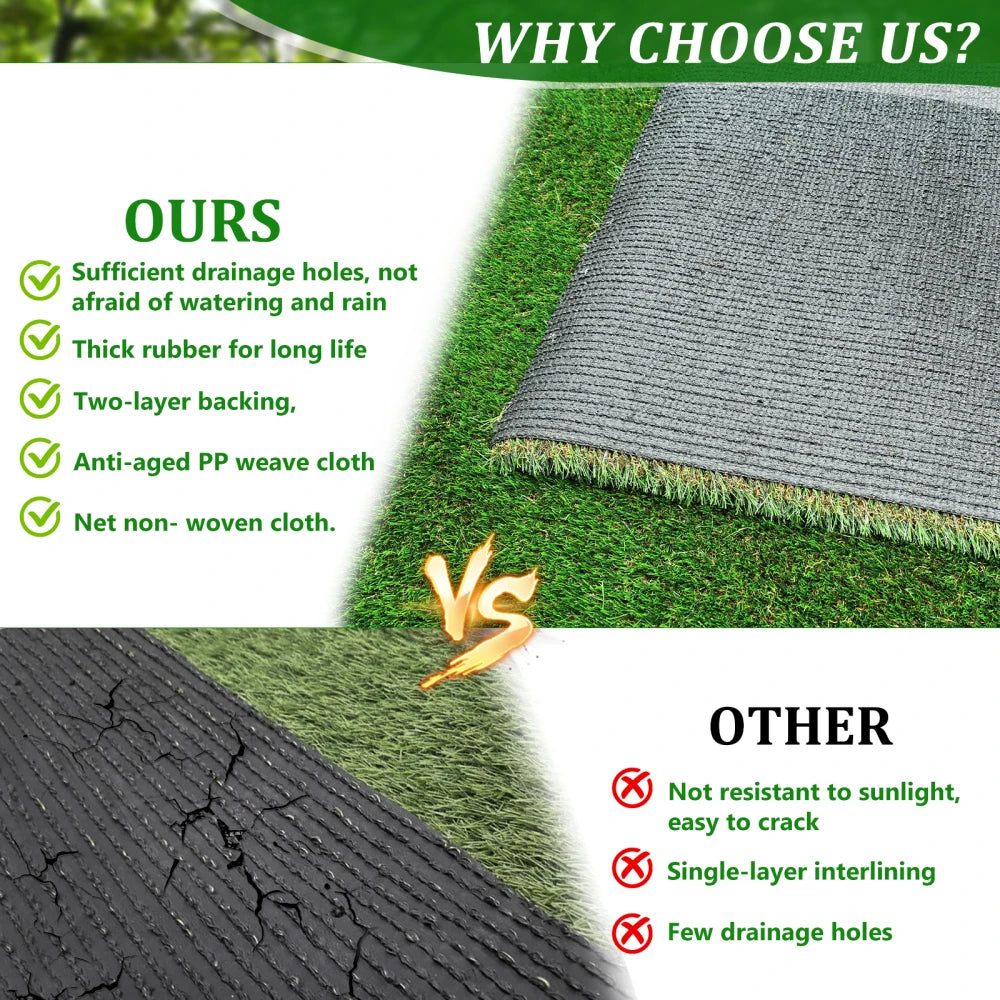 6.5FT x 13FT Outdoor Artificial Grass Rug