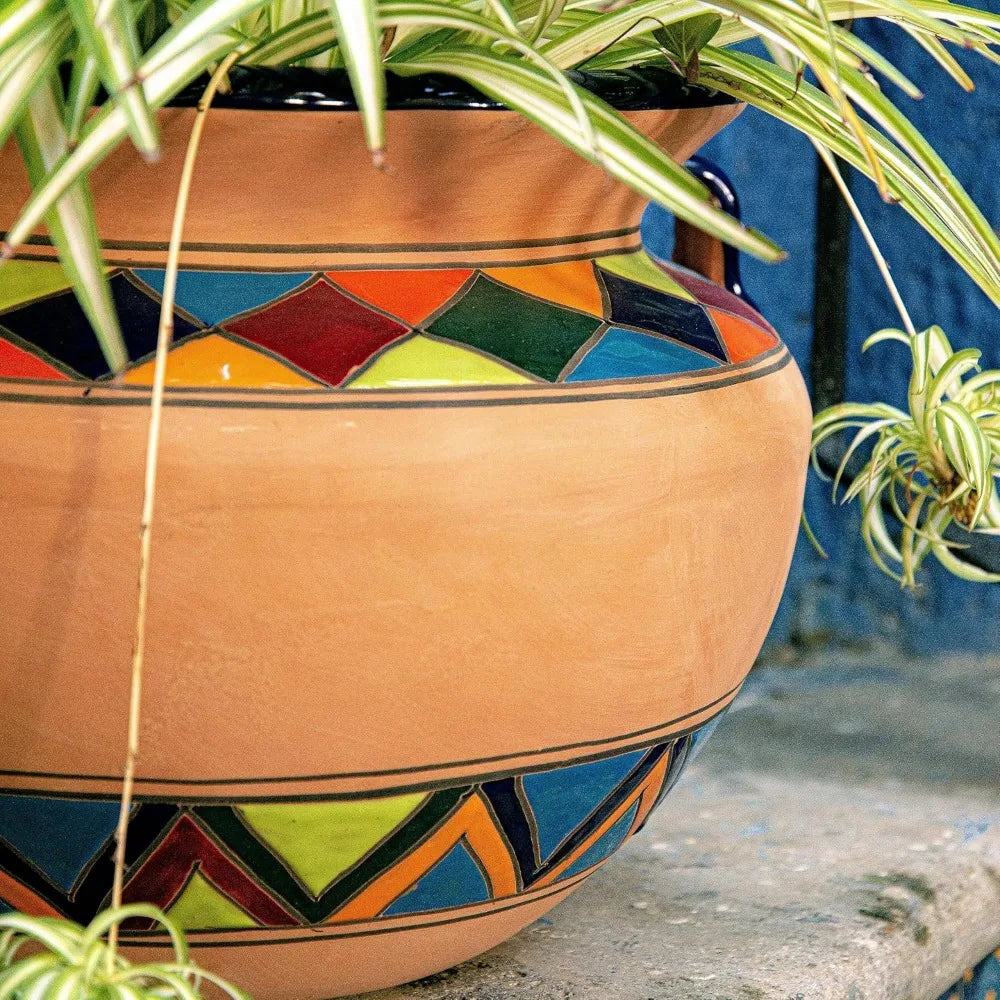 Evergreen Talavera Mexican Ceramic Pot 14"