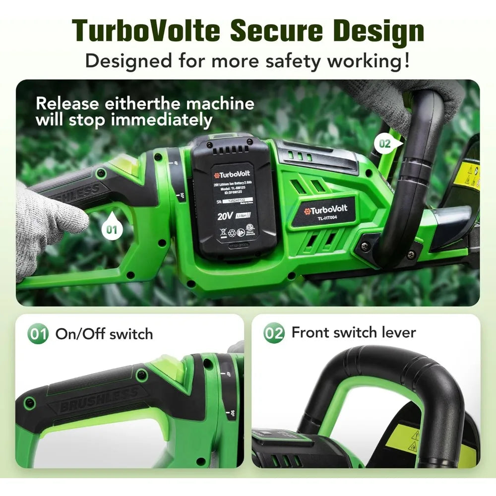 40V 24" Cordless Electric Hedge Trimmer