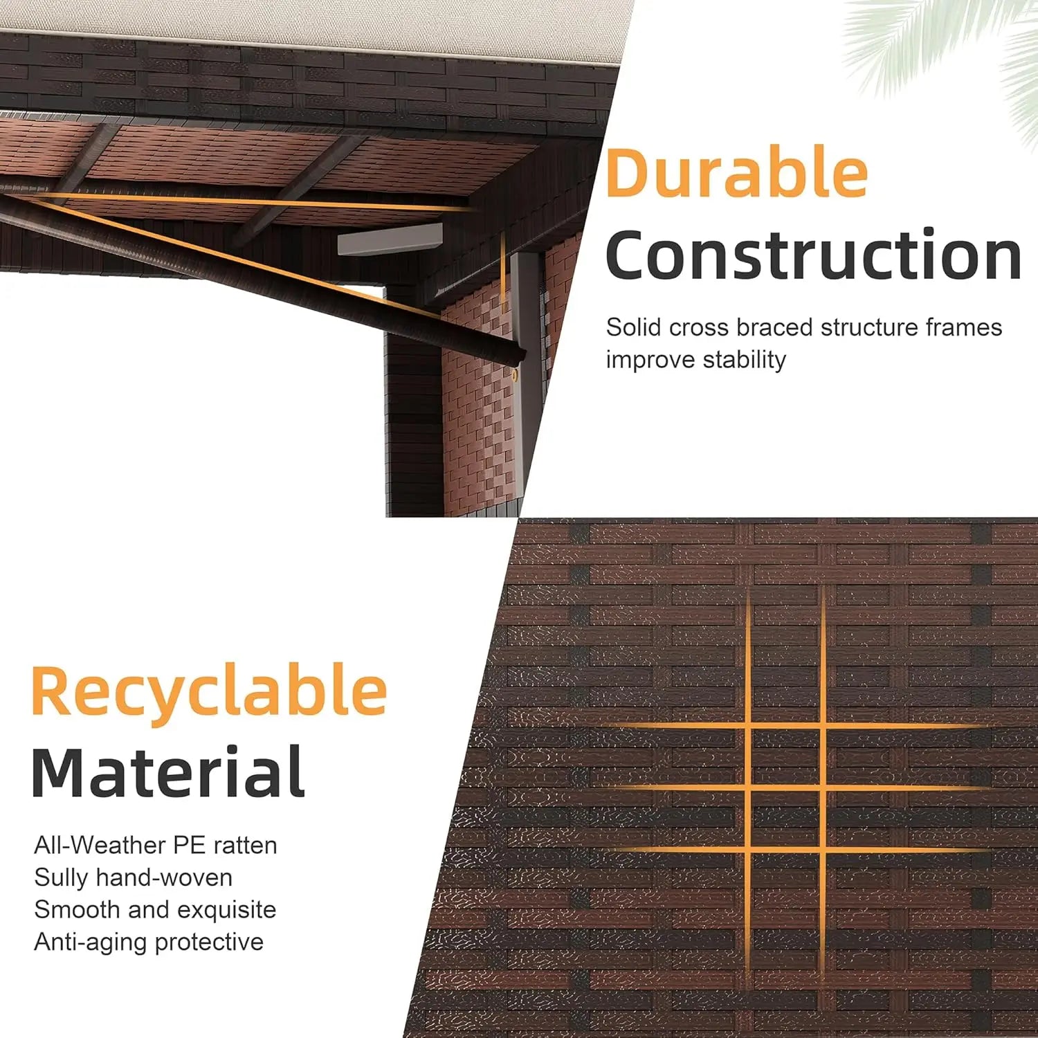 Shintenchi 3-Piece Wicker Patio Set – All-Weather Rattan Outdoor Sofa Set