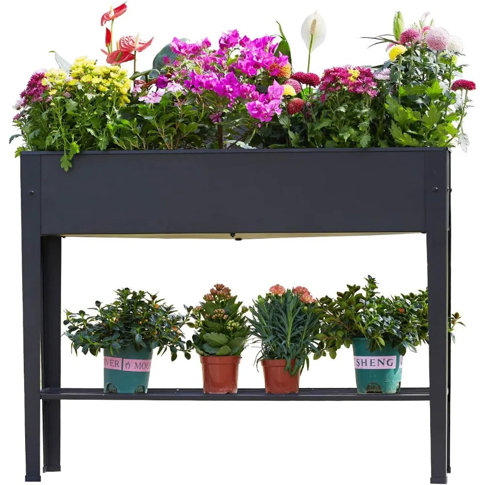 Large Metal Raised Garden Bed Planter Box