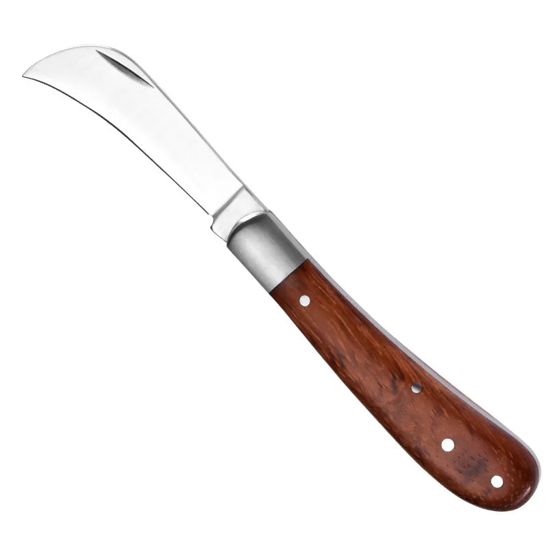 Folding Grafting Knife with Wooden Handle