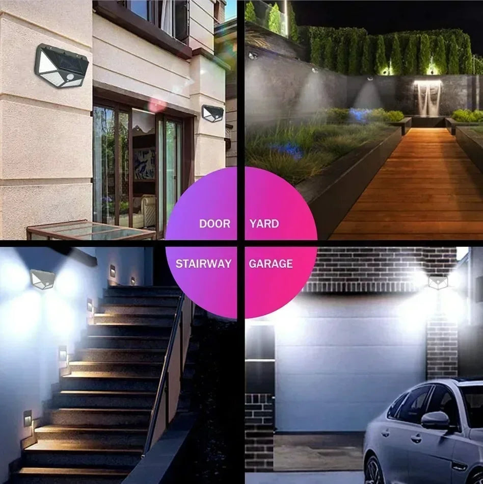 LED Solar Motion Sensor Outdoor Garden Light