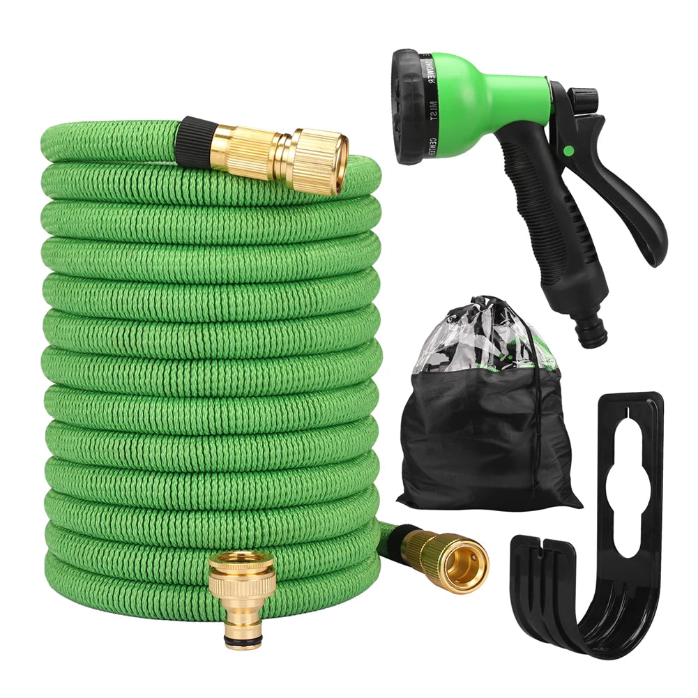 Expandable Garden Water Hose – High-Pressure PVC with Double Metal Connectors