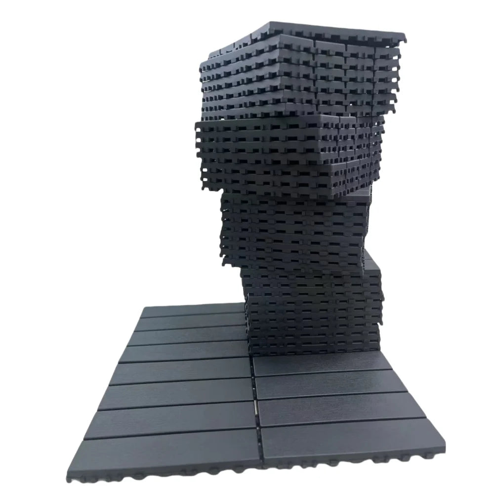 36-Pack Plastic Interlocking Deck Tiles (12"x12")