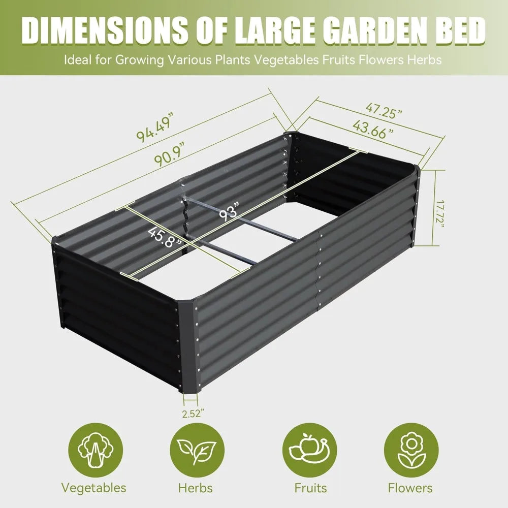 Domi Galvanized Large Raised Garden Bed