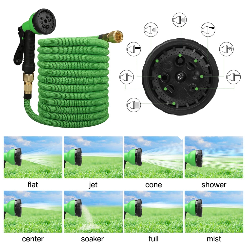 Expandable Garden Water Hose – High-Pressure PVC with Double Metal Connectors