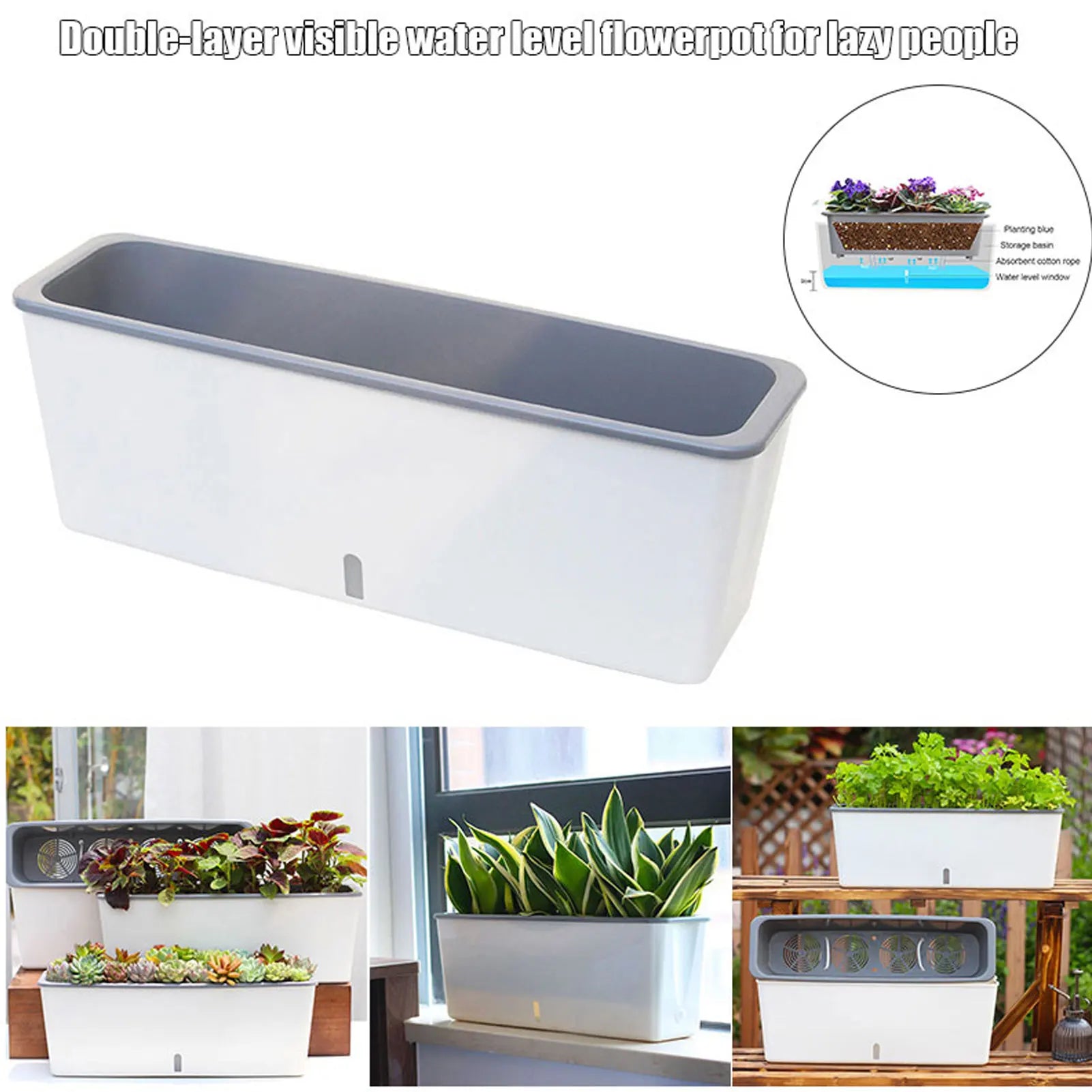 Self-Watering Planter Pots with Water Level Indicator – Great Gift Idea
