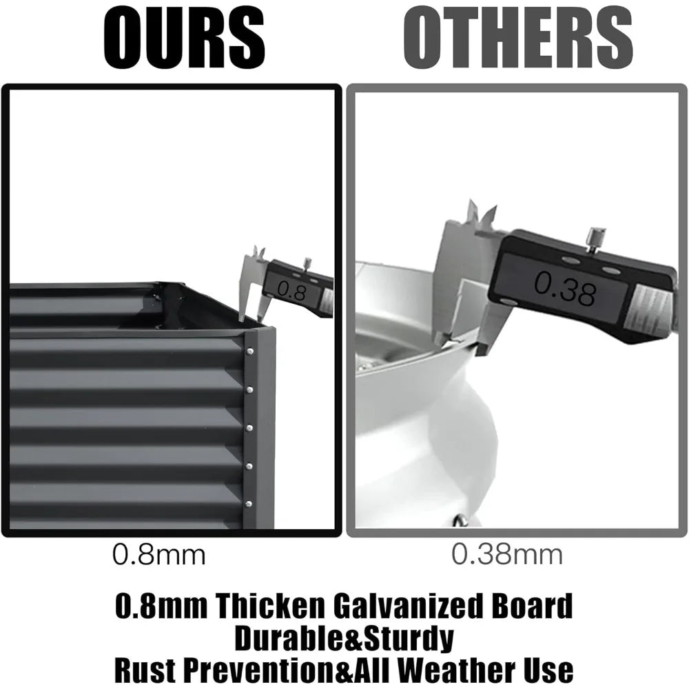 Domi Galvanized Large Raised Garden Bed