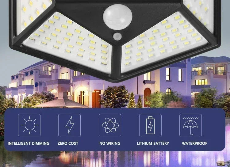 LED Solar Motion Sensor Outdoor Garden Light