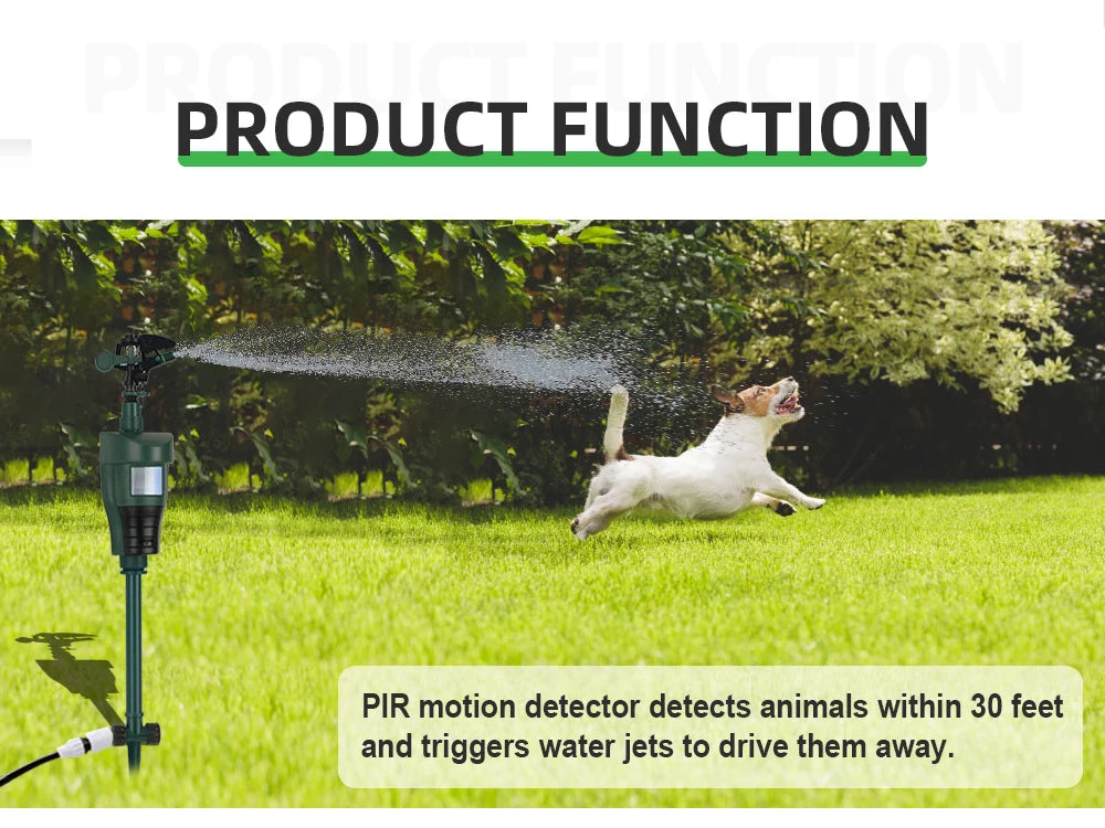 Motion-Activated Sprinkler – Animal Deterrent & Garden Pest Control