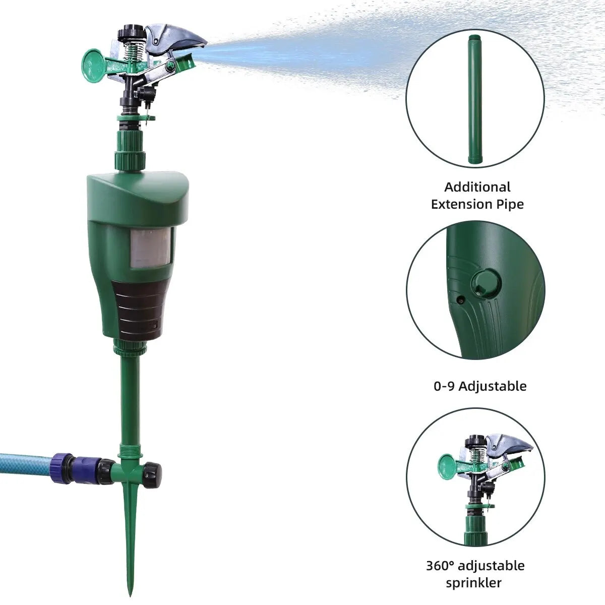 Motion-Activated Sprinkler – Animal Deterrent & Garden Pest Control