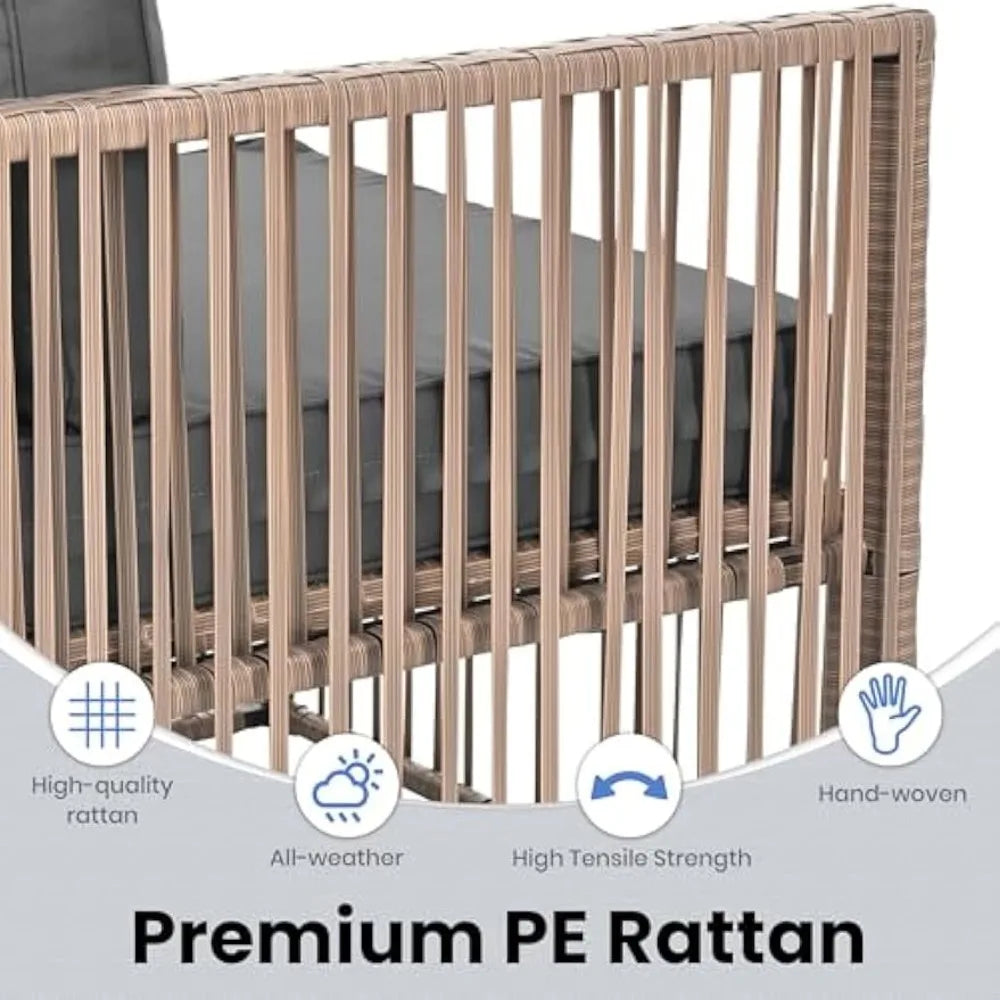 Pamapic 7-Piece Patio Sectional Set – All-Weather Wicker Outdoor Furniture