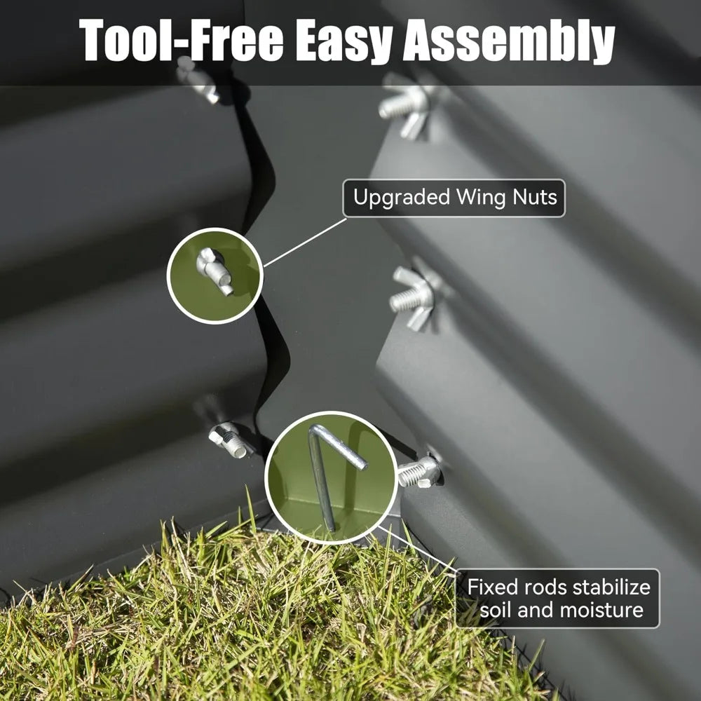 Domi Galvanized Large Raised Garden Bed