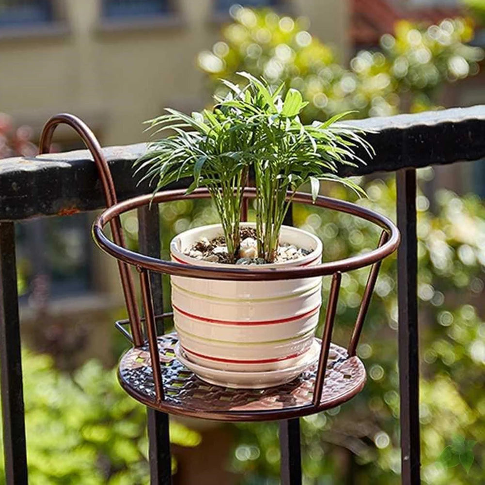Hanging Railing Flower Pot Holder – Metal Fence Basket