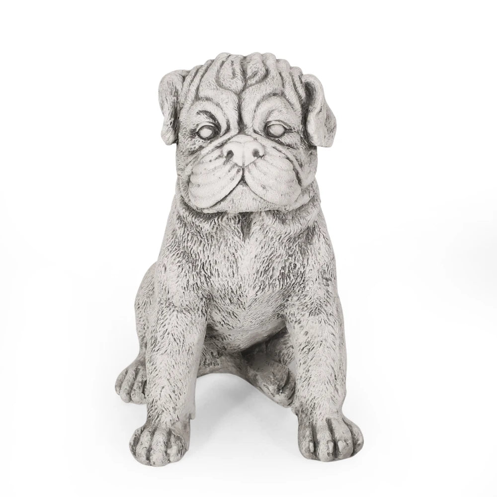 Weather-Resistant Concrete Dog Garden Statue