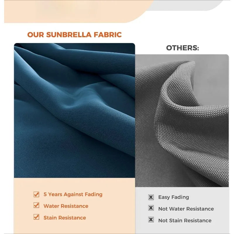 12FT Sunbrella Cantilever Umbrella – Offset Round Shade with Base & Tilt