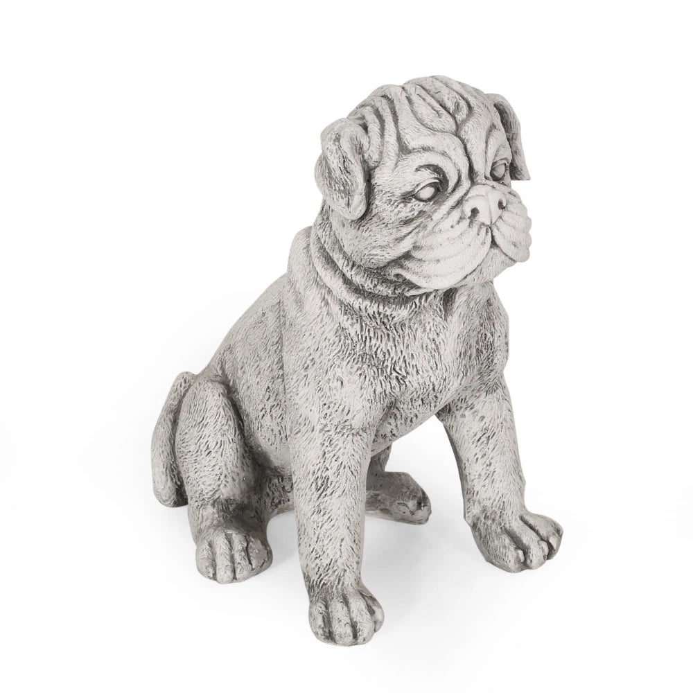 Weather-Resistant Concrete Dog Garden Statue